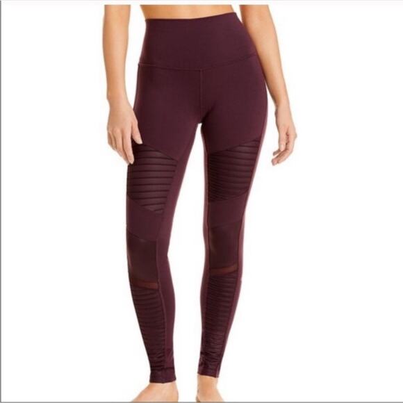ALO Yoga Burgundy Moto Leggings - Picture 12 of 14